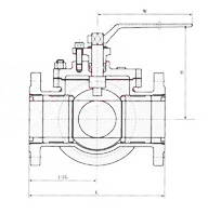 Q45F三通四密封球閥結構圖